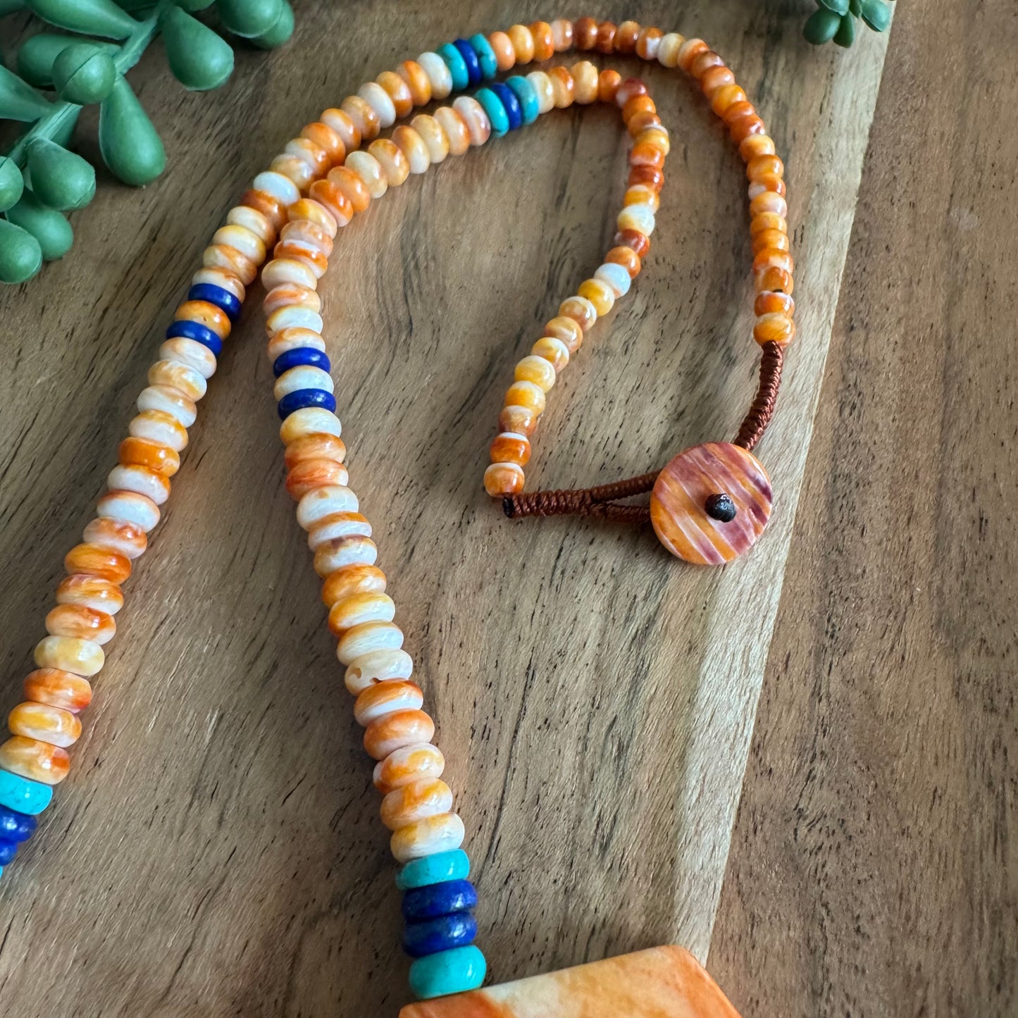 Spiny Oyster, Lapis, and Turquoise Necklace- Southwestern Style