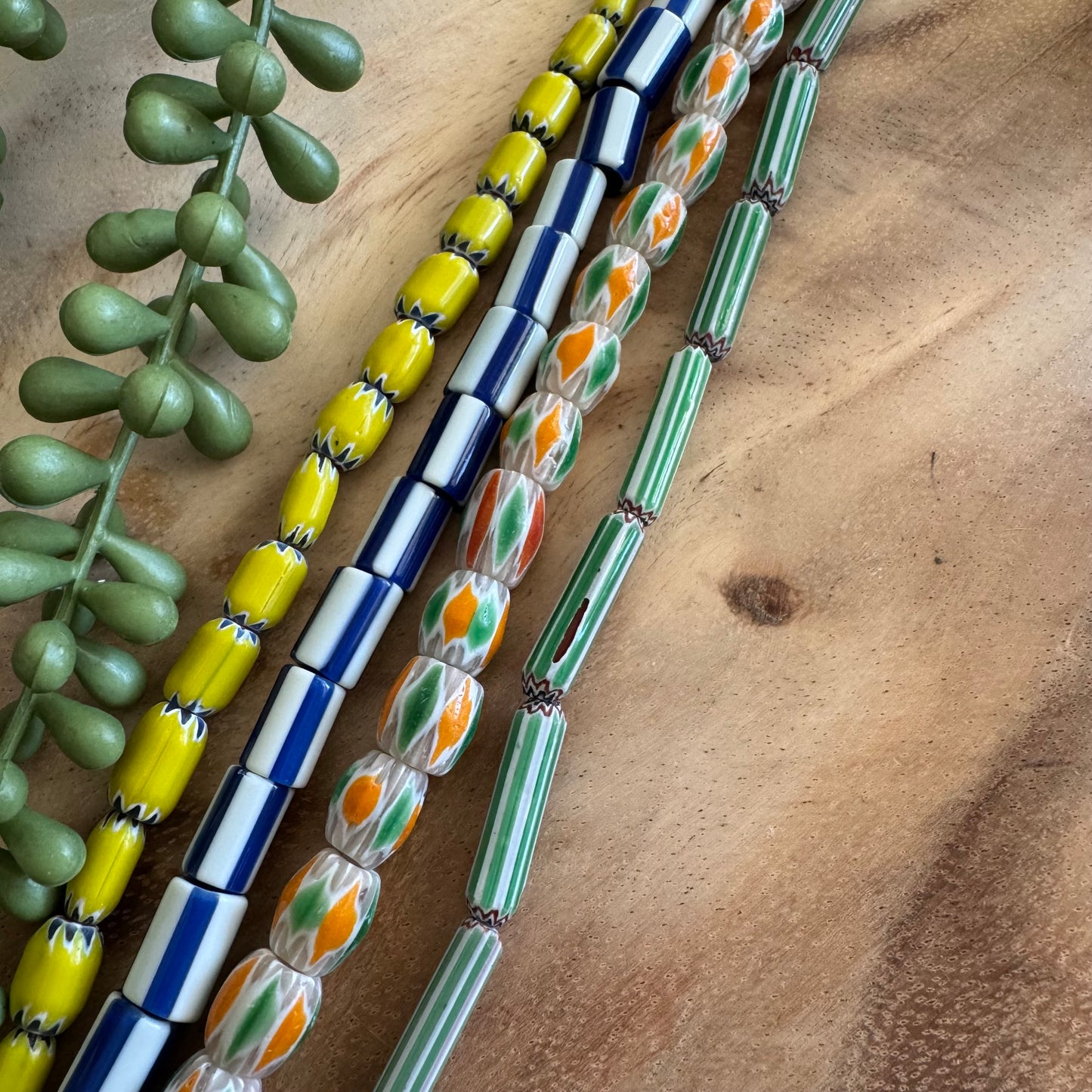 Chevron Glass Bead Lot 4 Strands Lot #2