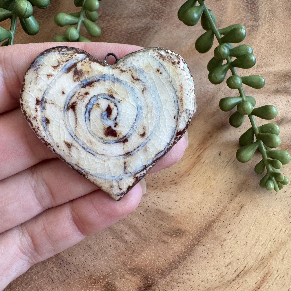 Artisan Ceramic Heart Pendant by Molly Perry MP03