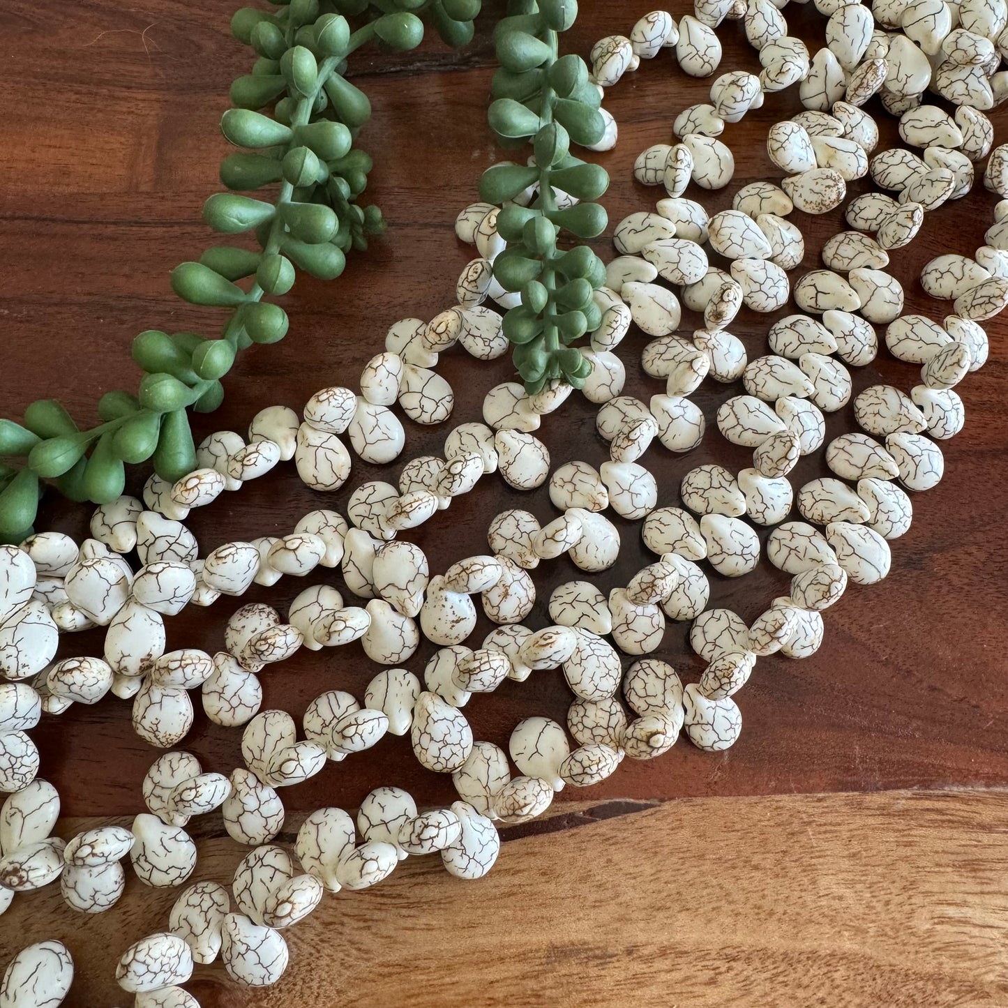 Cream Magnesite Briolette Beads