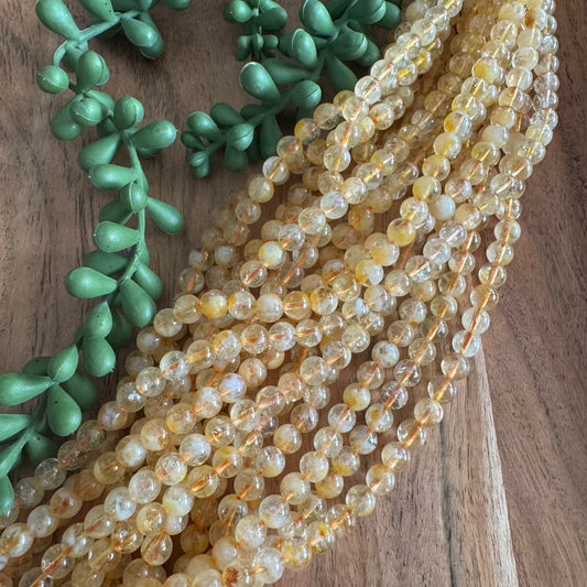 Citrine Round Bead Strand – 6 mm
