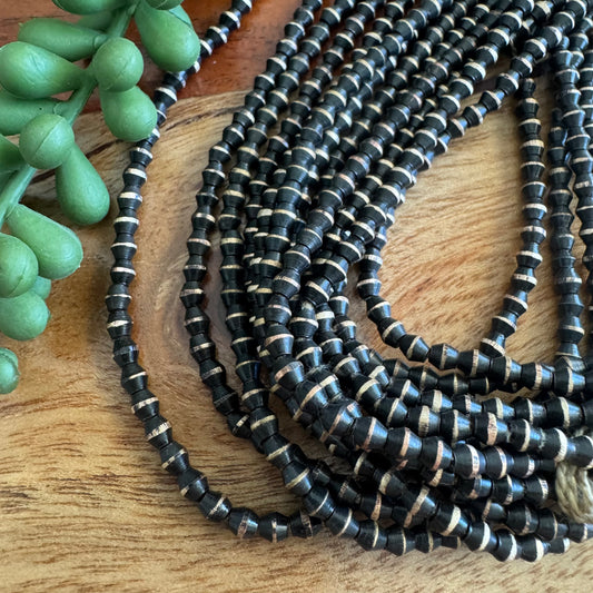 Two-Tone Black and Brass Bicone Spacer Beads – 3.5mm, 24 Inch Strand