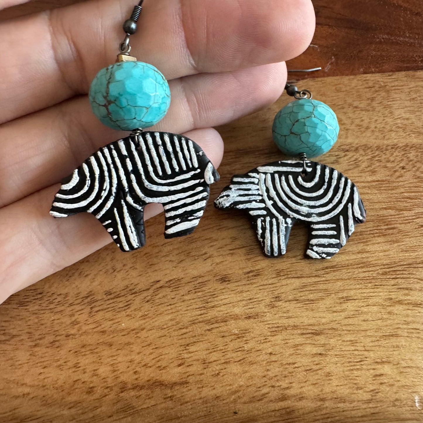 Artisan Zuni Bear Earrings