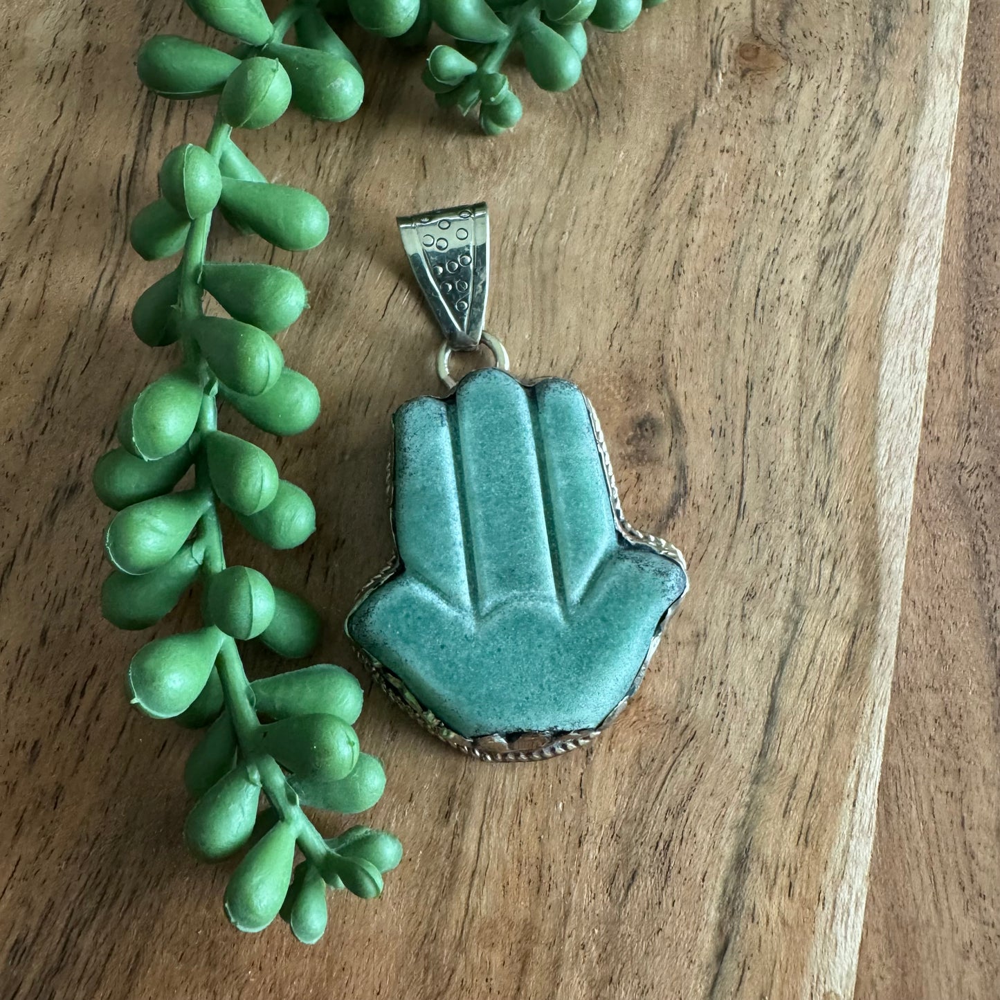 Aventurine Hamsa Pendant