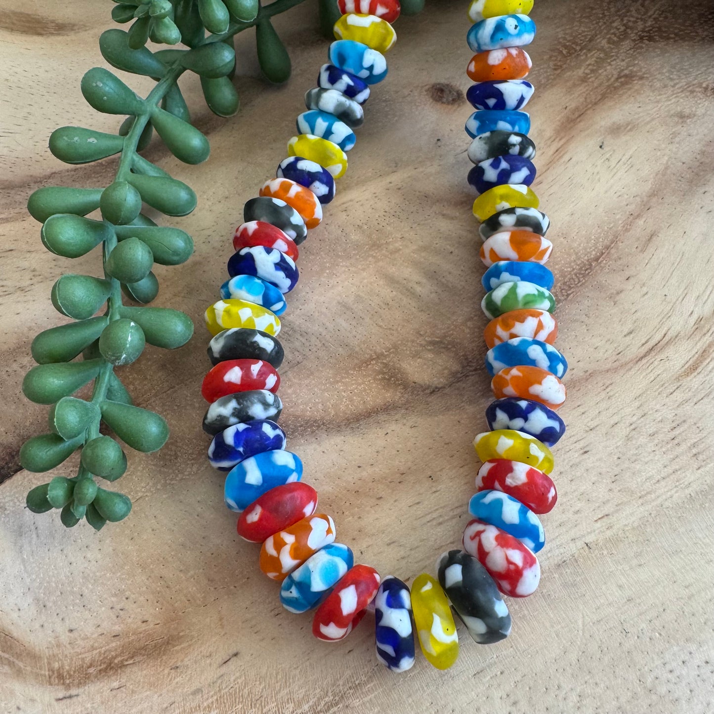 Bright Ashanti Bead Strand (African Recycled Glass) AFG05