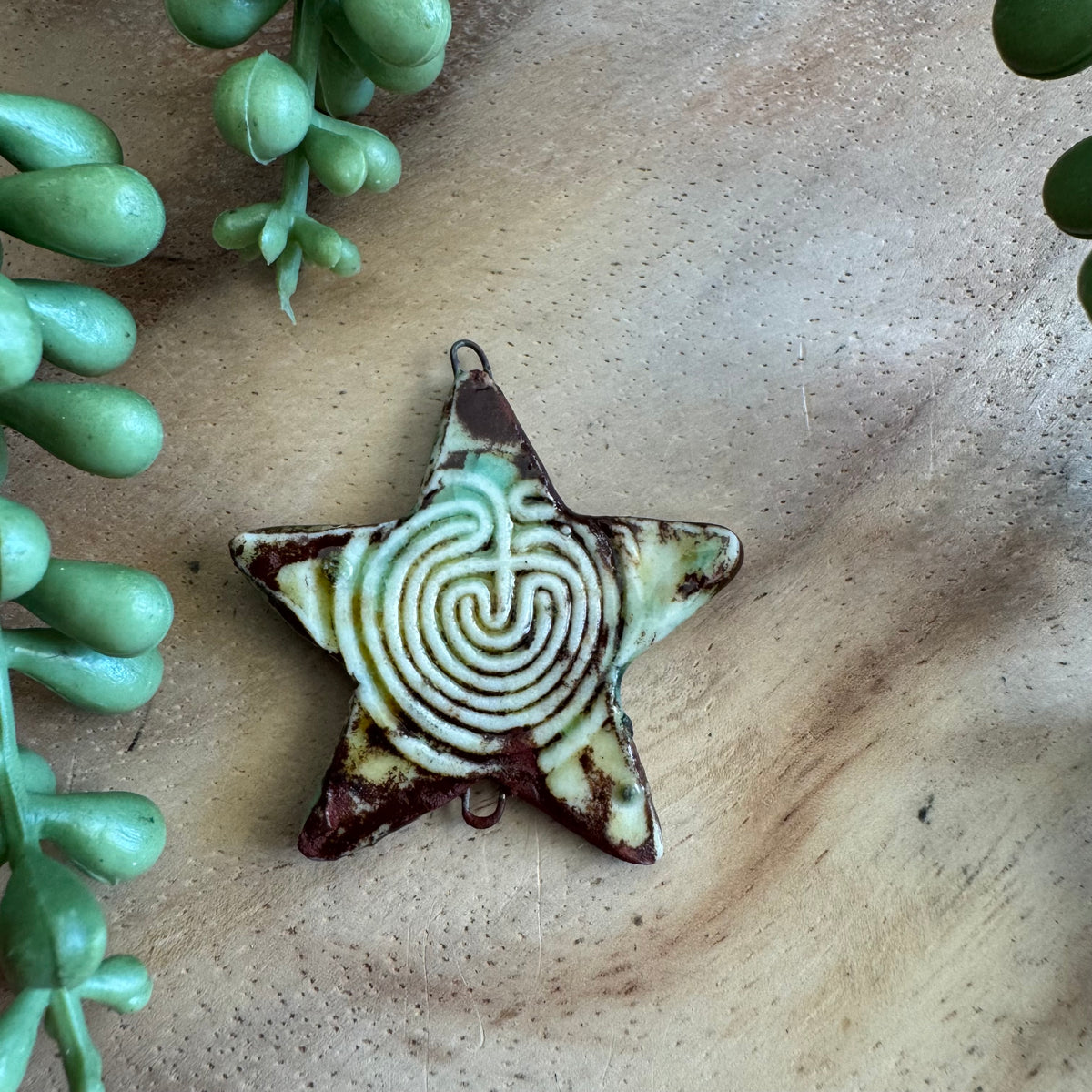 Artisan Ceramic Star Connector Pendant by Molly Perry MP21