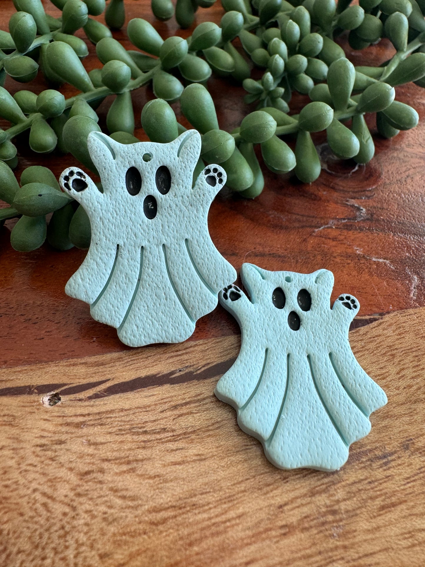 Light Aqua Ghost Kitty Pair