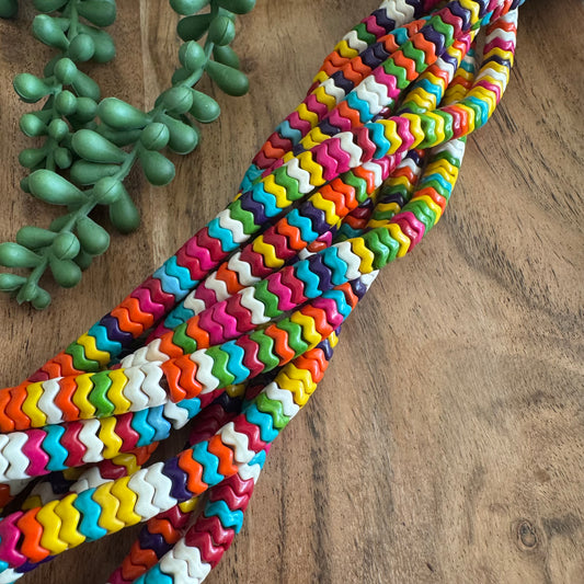Multicolor Howlite Snake Bead Strand