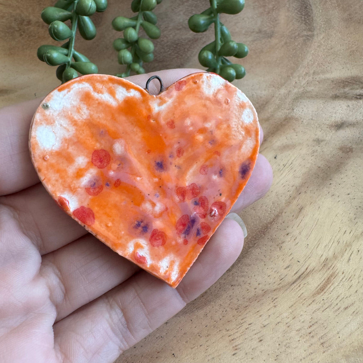 Artisan Ceramic Heart Pendant by Molly Perry MP06