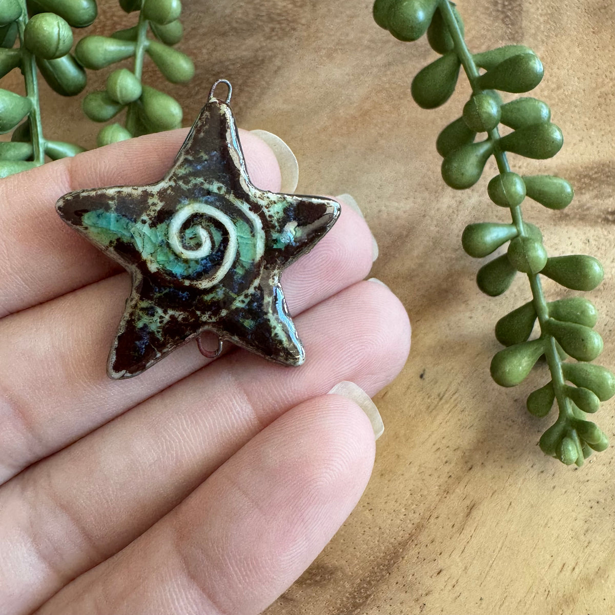Artisan Ceramic Star Connector Pendant by Molly Perry MP21