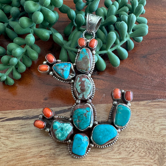 Turquoise Cactus Pendant