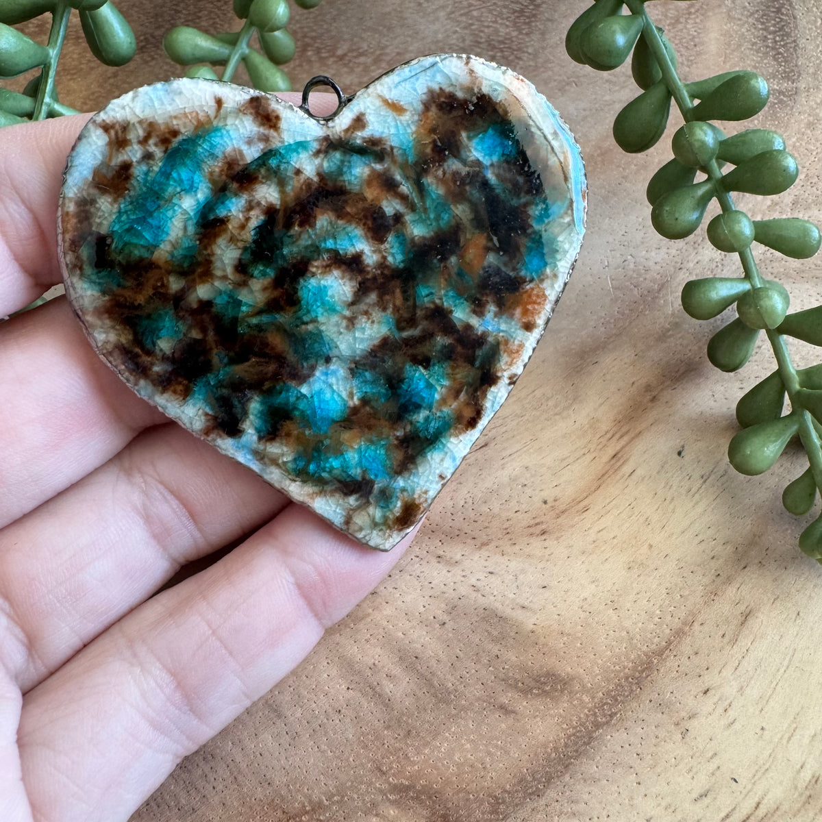 Artisan Ceramic Heart Pendant by Molly Perry MP02