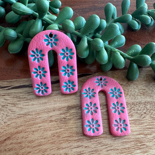 Pink and Turquoise Flower Arches