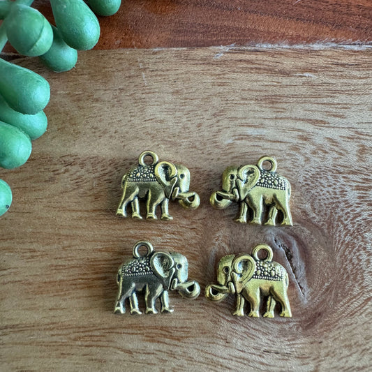 Gold Elephant Charm Set