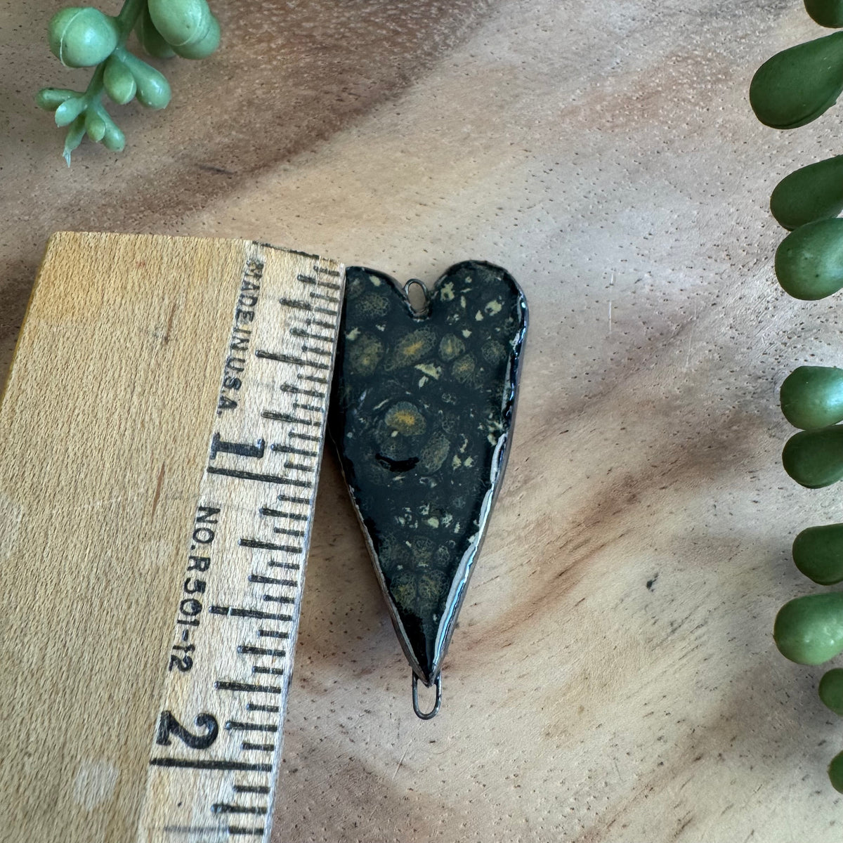 Artisan Ceramic Heart Connector Pendant by Molly Perry MP16