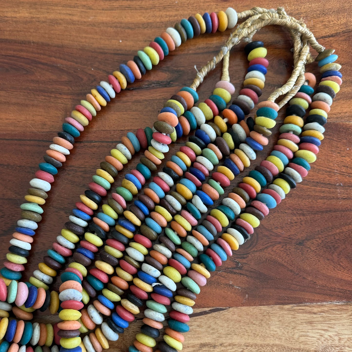 Colorful Ashanti Bead Strand (African Recycled Glass)