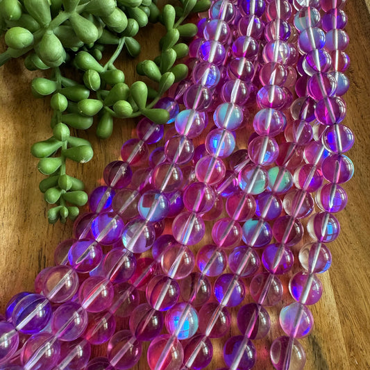 Mermaid Glass Beads – Purple, 12 mm