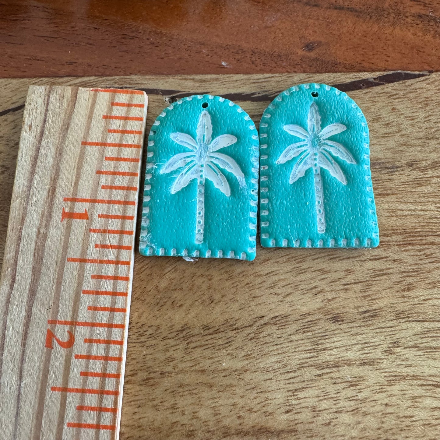 Turquoise Palm Tree Pair