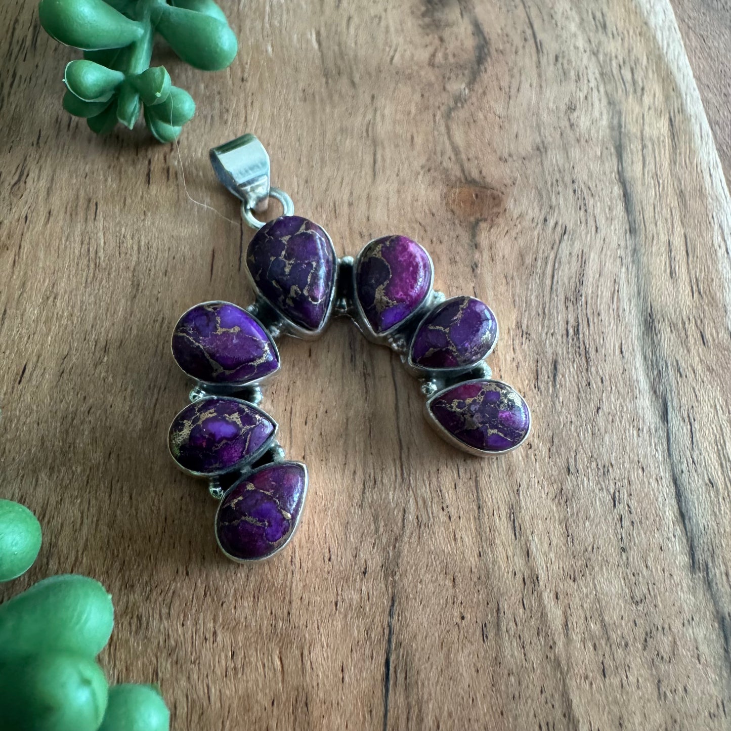 .925 Sterling Silver & Purple Mojave Turquoise Naja Pend