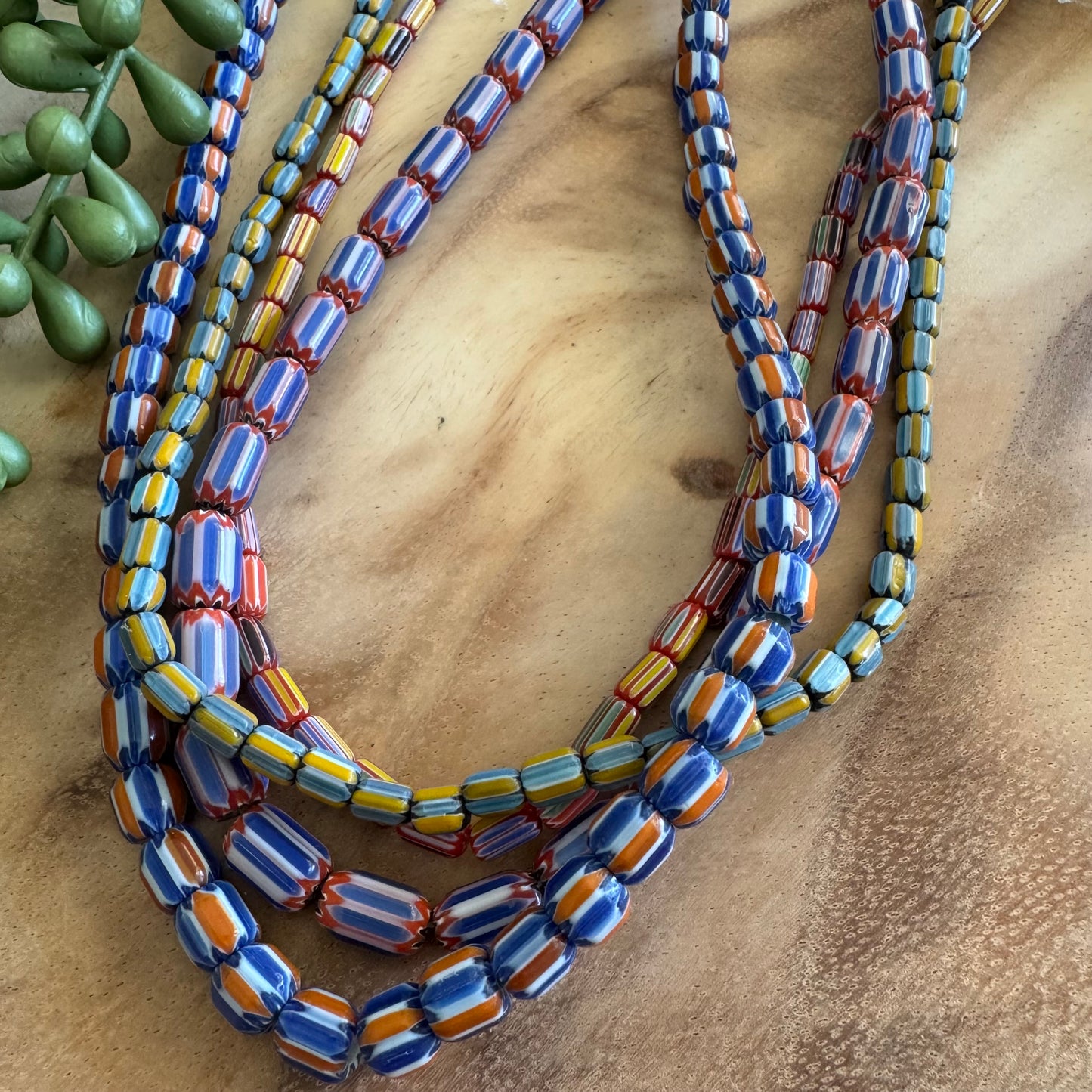 Chevron Glass Bead Lot 4 Strands Lot #4
