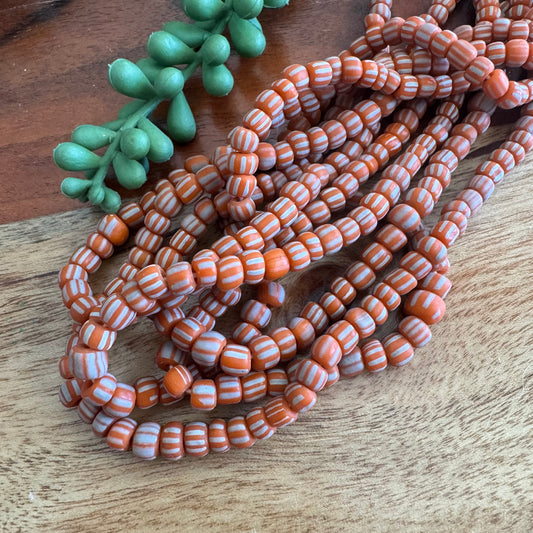Orange Striped Java Gooseberry Beads