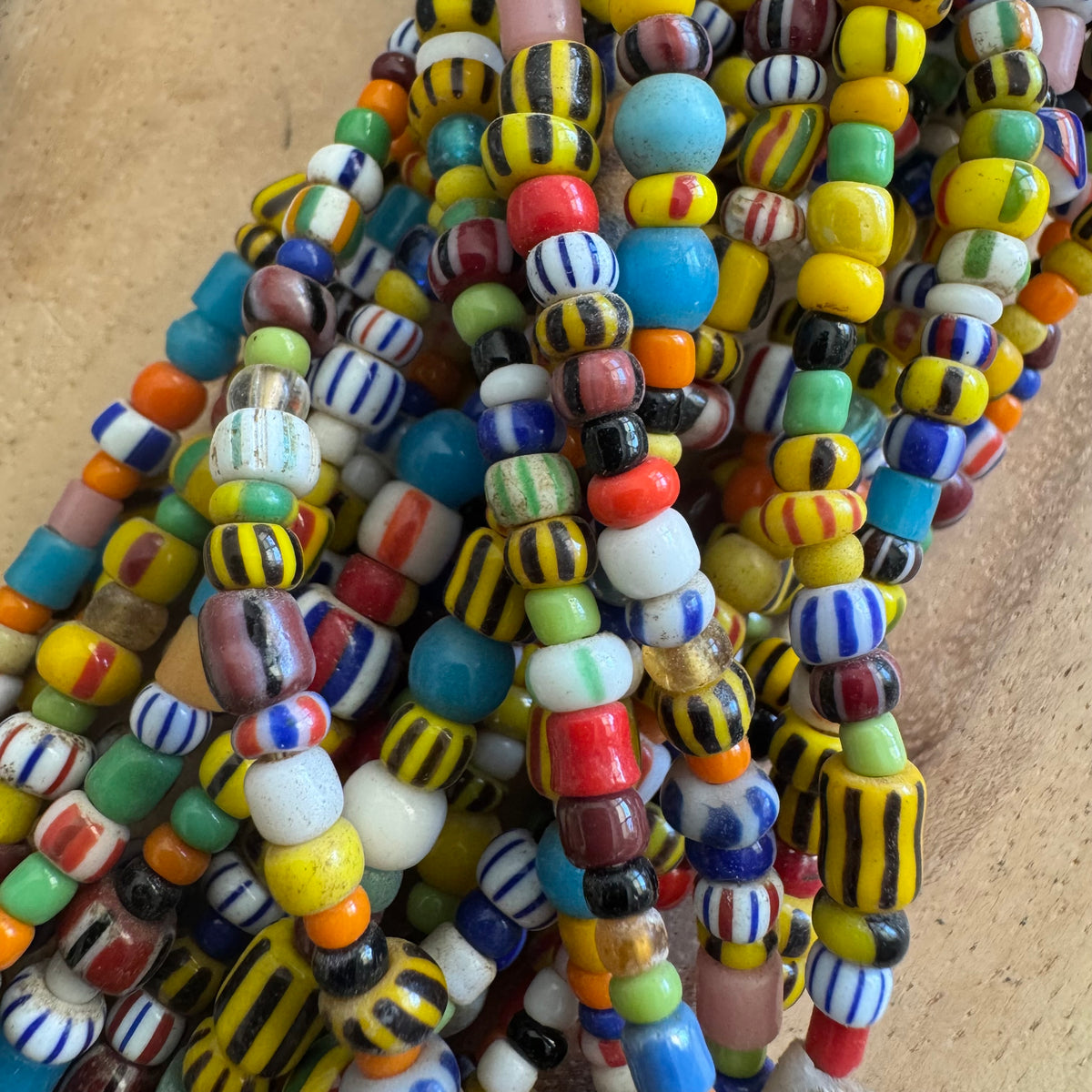 African Christmas Beads – Colorful Mixed Glass Bead Strand (Random Pick)