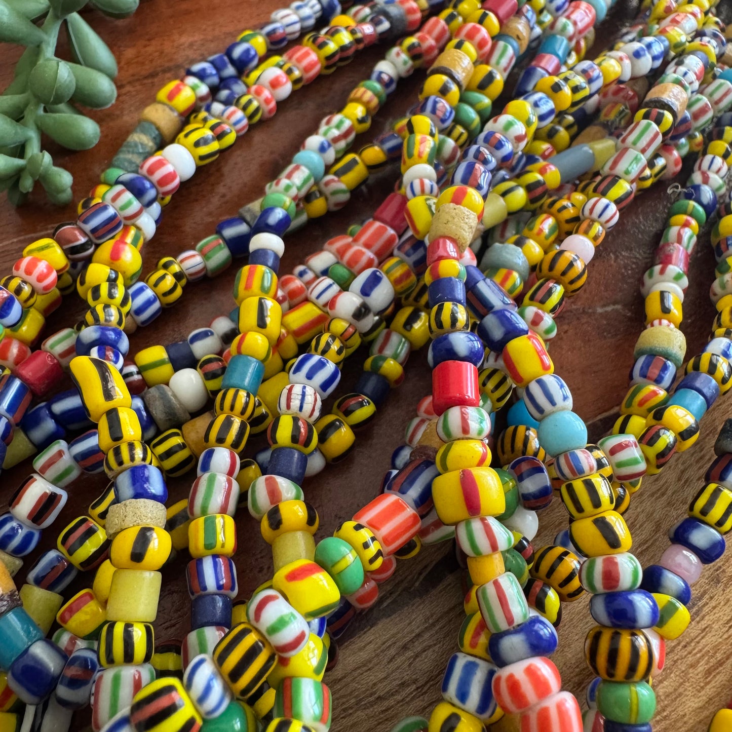 African Christmas Beads – Colorful Mixed Glass Bead Strand (Random Pick)