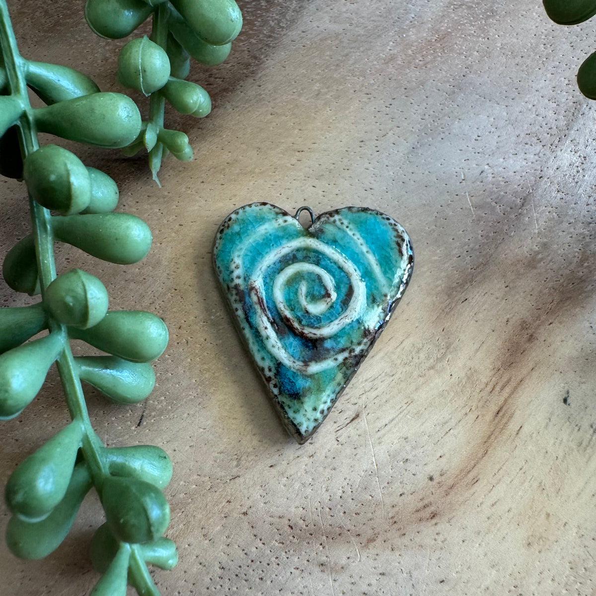 Artisan Ceramic Heart Pendant by Molly Perry MP22