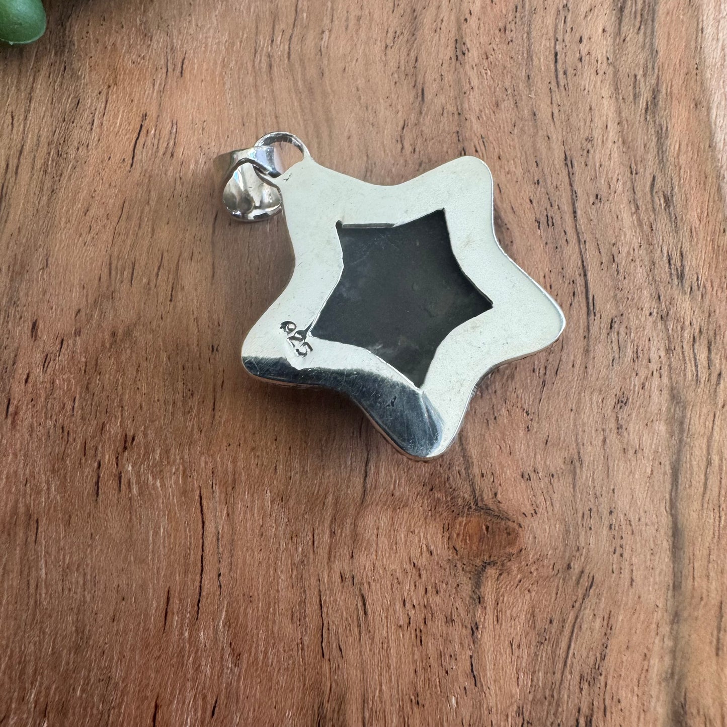 .925 Sterling Silver Star Pendant – Zebra Jasper