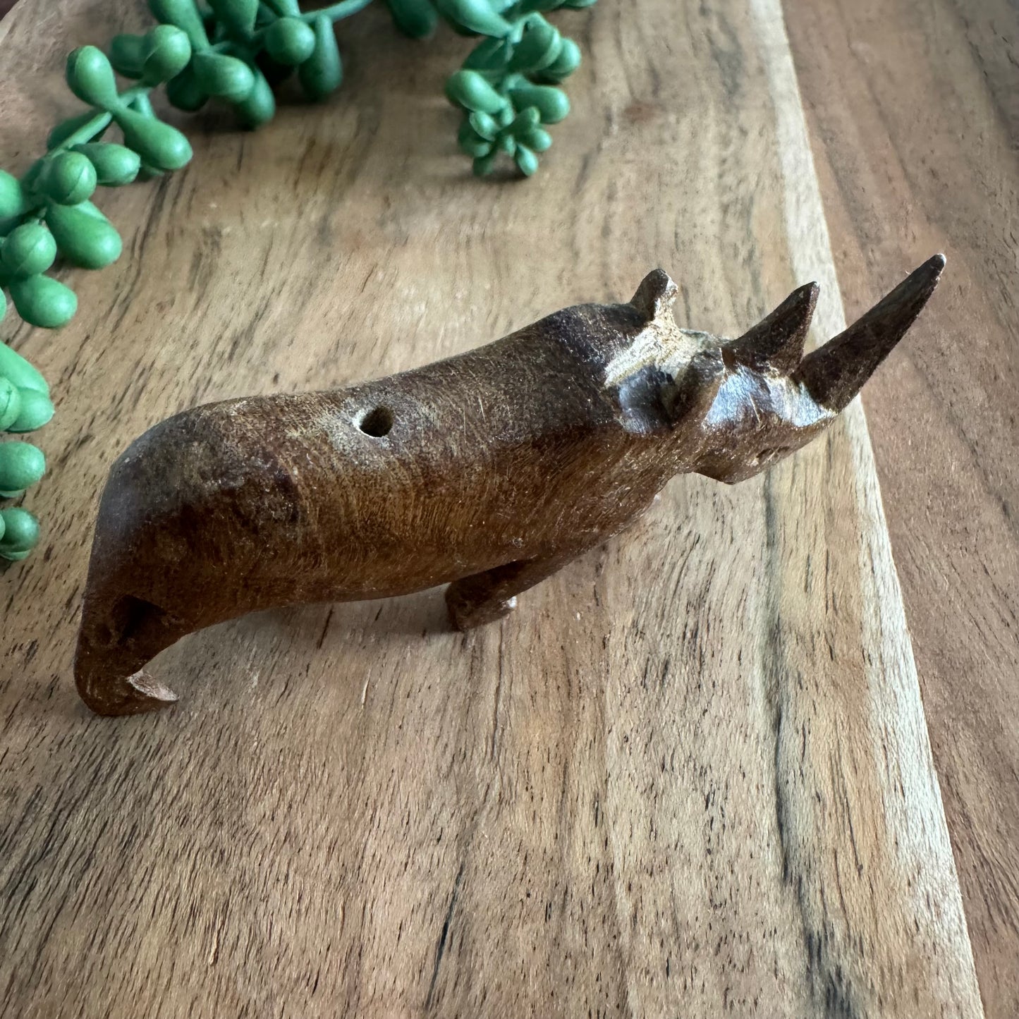 Vintage Carved African Rhinoceros Bead