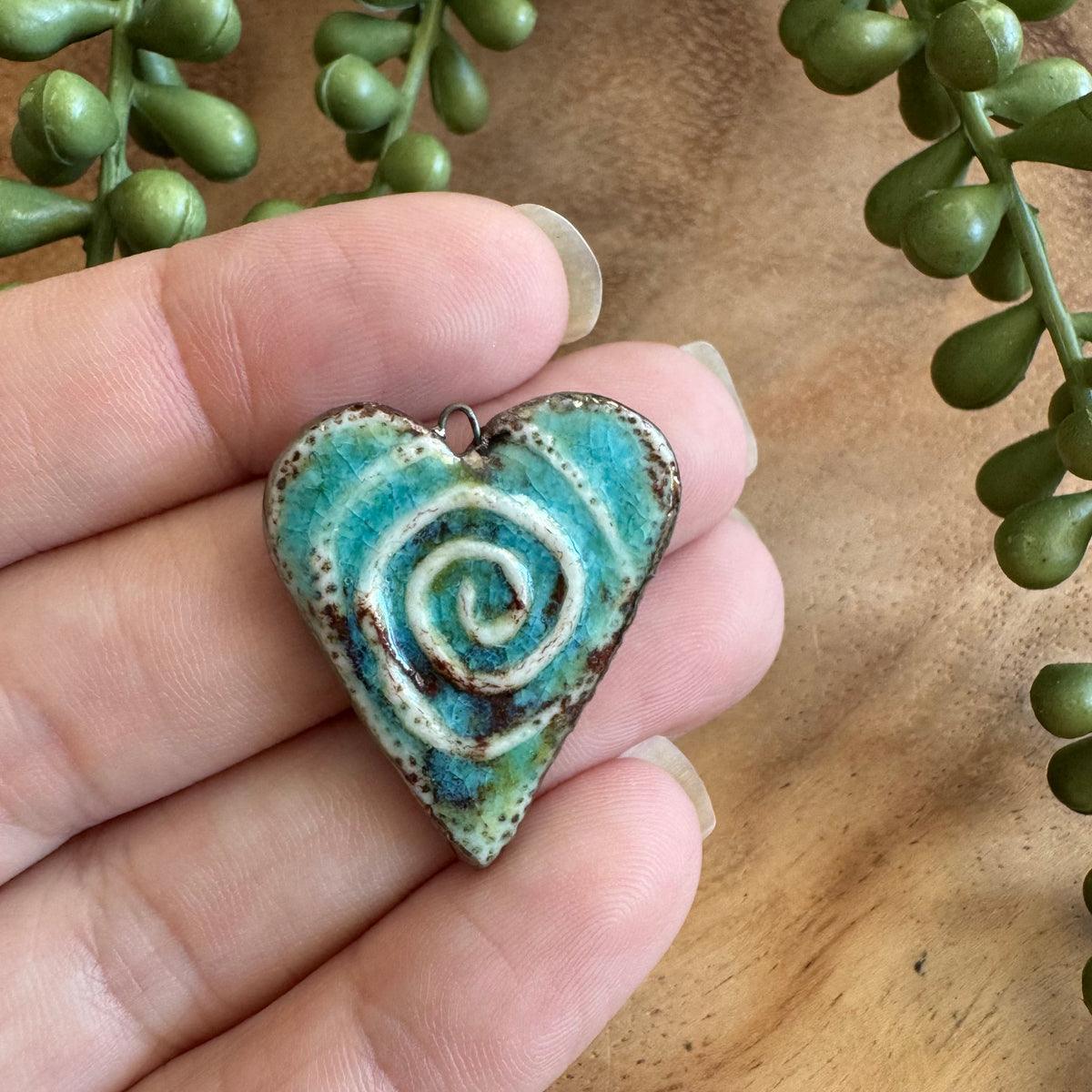 Artisan Ceramic Heart Pendant by Molly Perry MP22