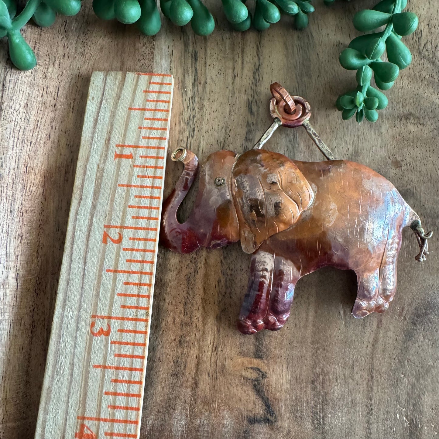 Artisan Copper Elephant Pendant by Patricia Healey PH09