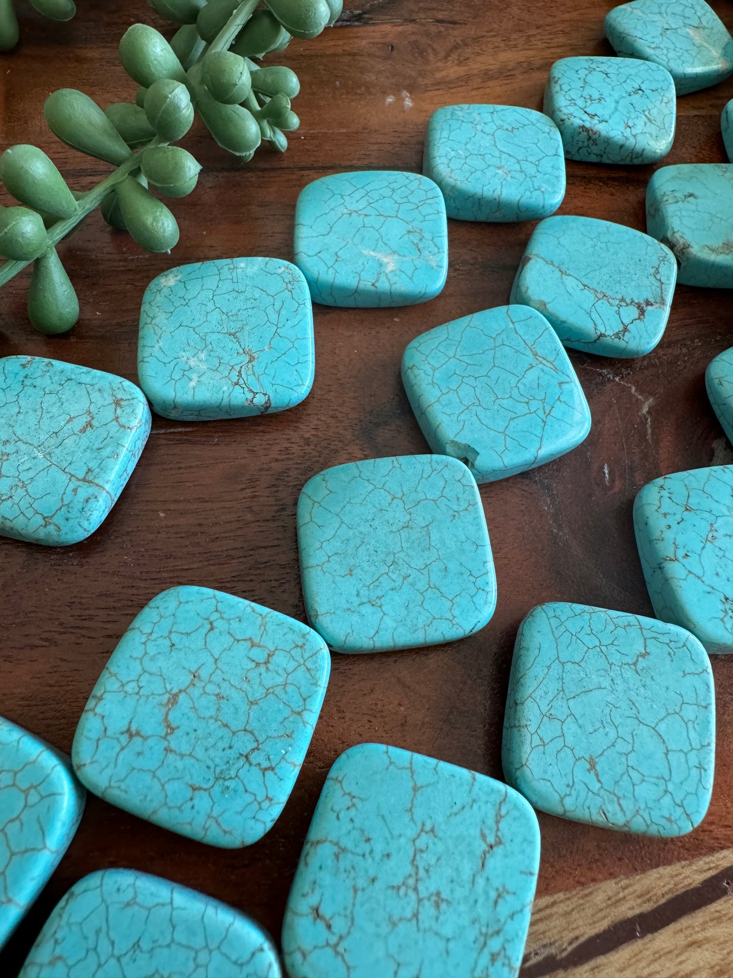 Dyed Turquoise Magnesite Diamonds