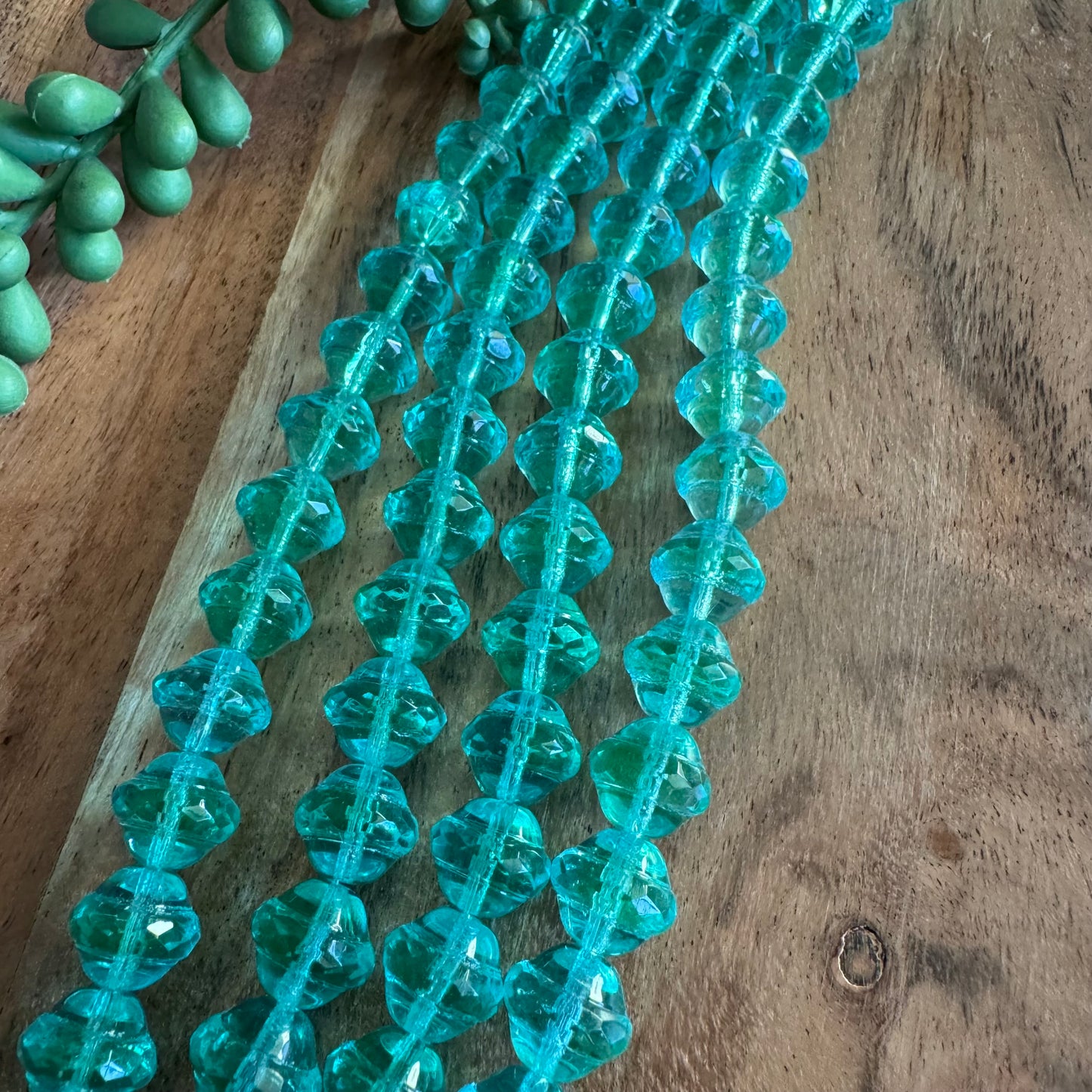 Vintage Czech Glass Saturn Bead Strand