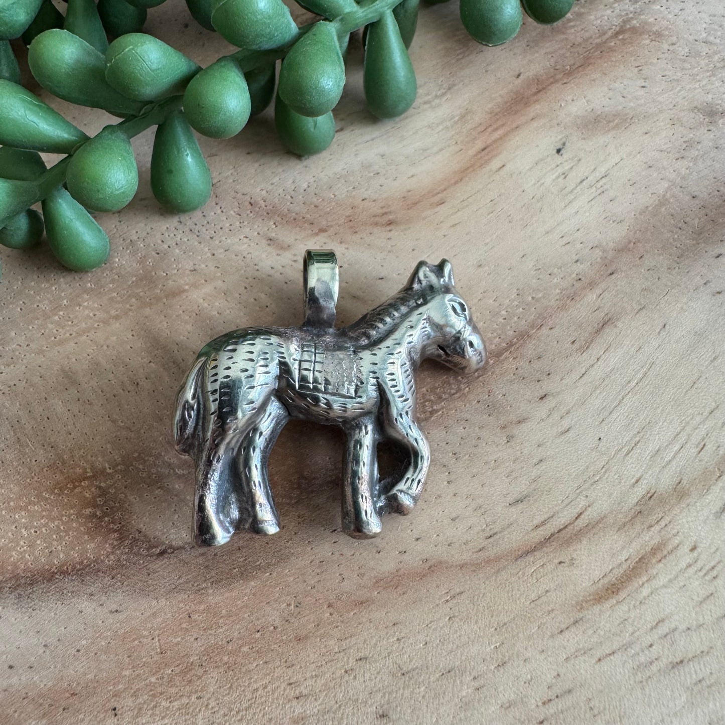 Small Donkey Pendant with Turquoise Cabochon SWP01