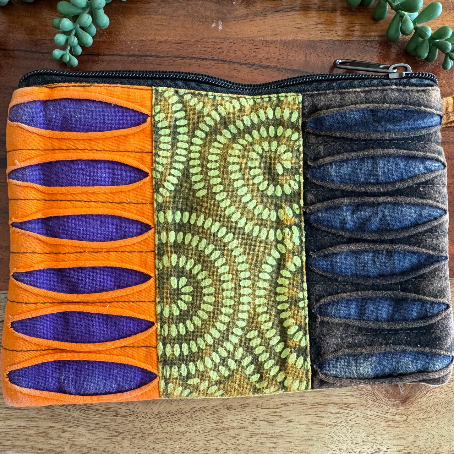 Distressed Zipper Wristlet