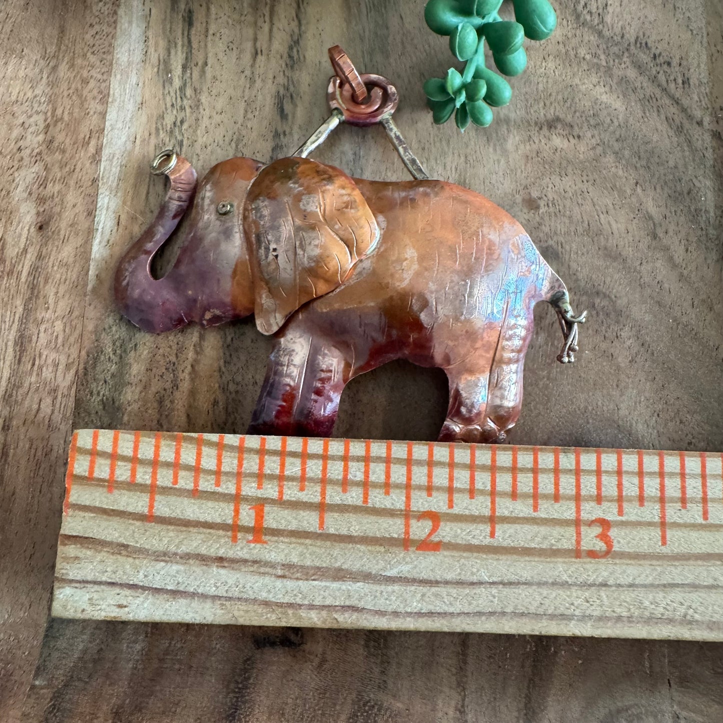 Artisan Copper Elephant Pendant by Patricia Healey PH09