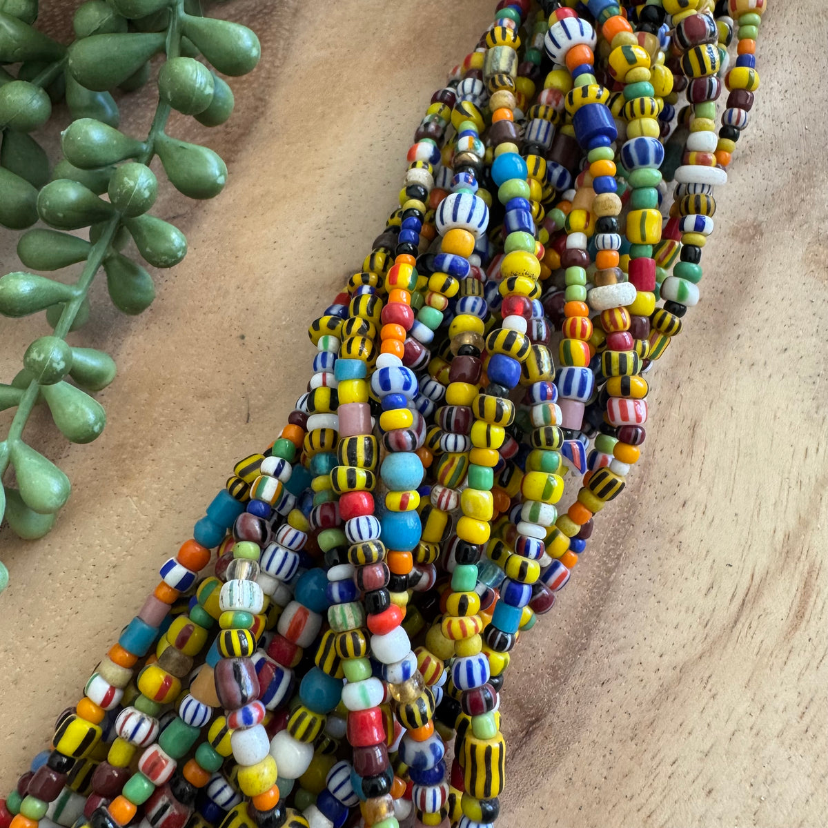 African Christmas Beads – Colorful Mixed Glass Bead Strand (Random Pick)