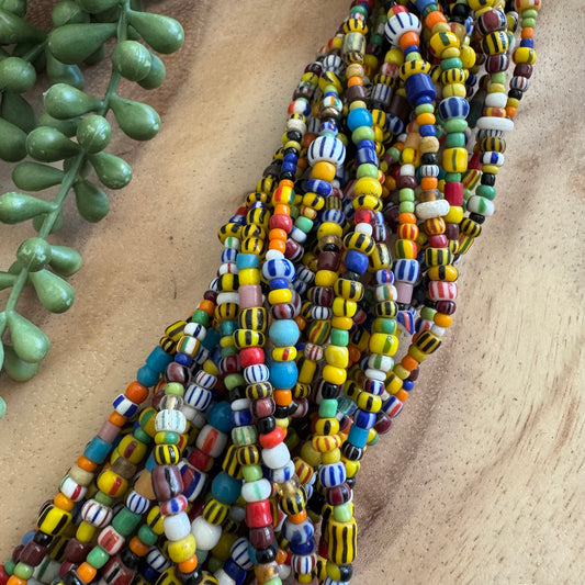 African Christmas Beads – Colorful Mixed Glass Bead Strand (Random Pick)