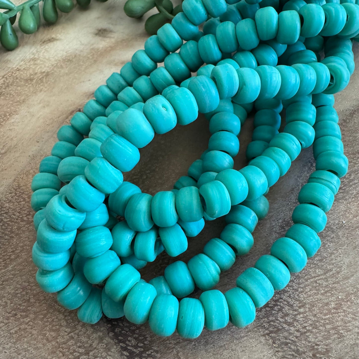 Matte Turquoise Crow Glass Beads CR01