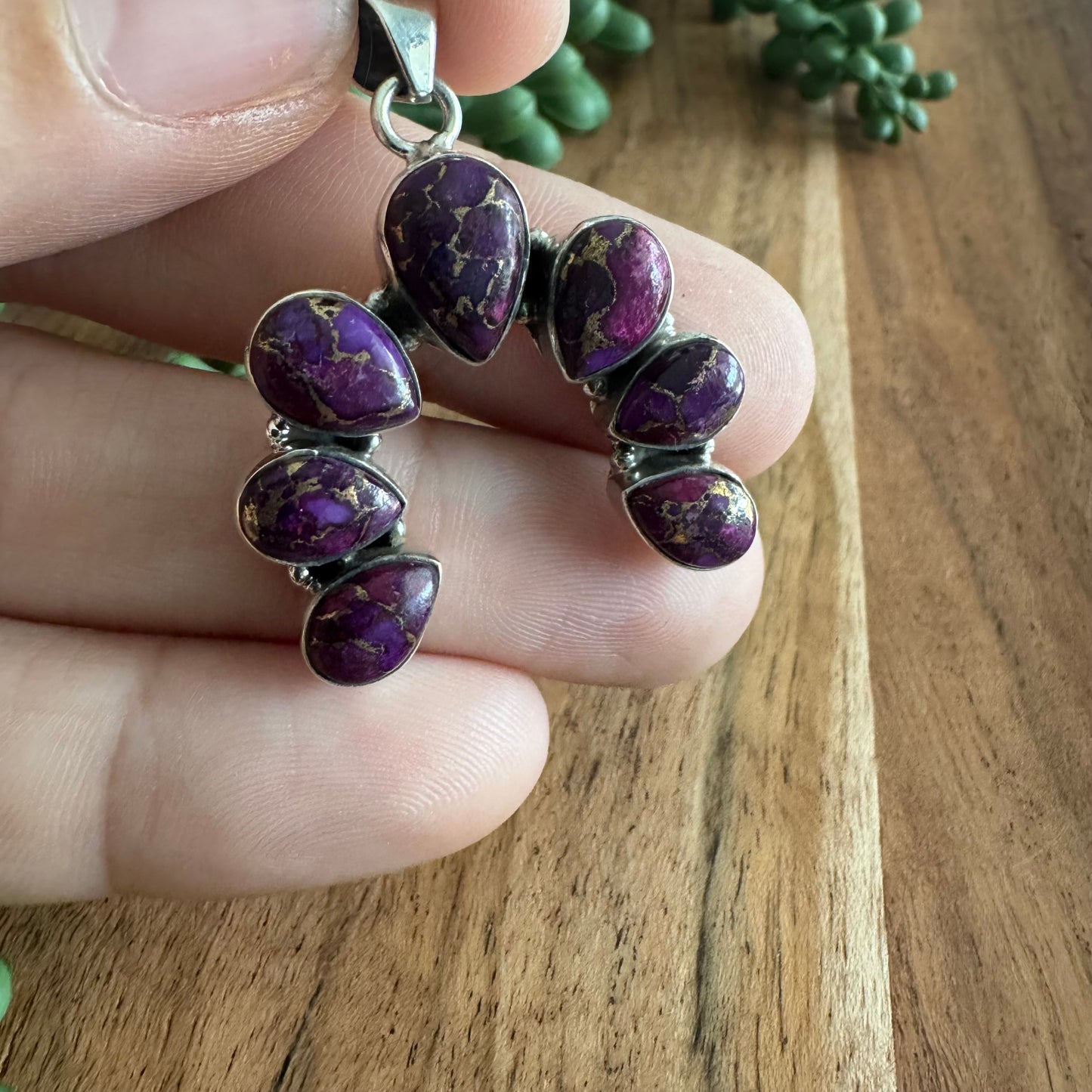 .925 Sterling Silver & Purple Mojave Turquoise Naja Pend