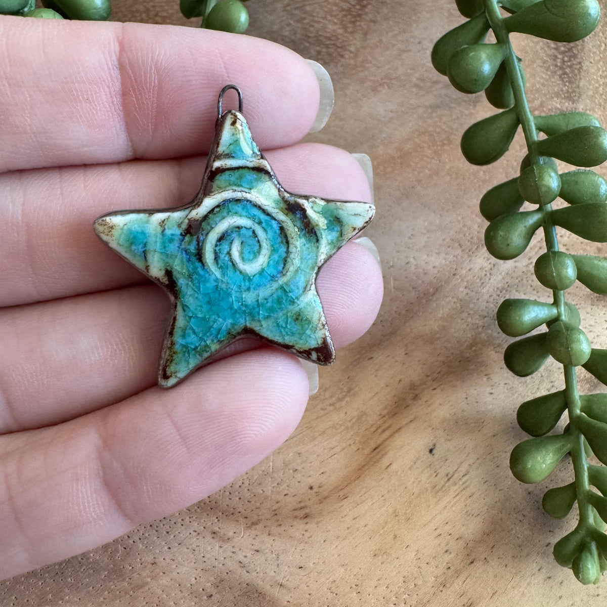 Artisan Ceramic Star Pendant by Molly Perry MP20