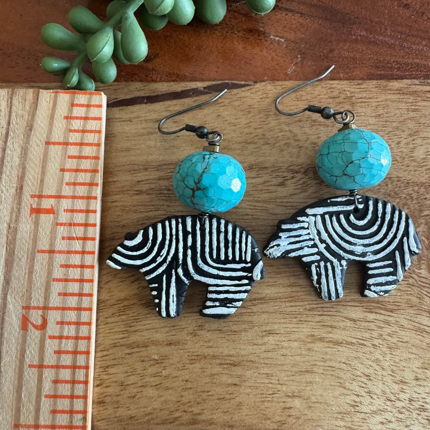 Artisan Zuni Bear Earrings