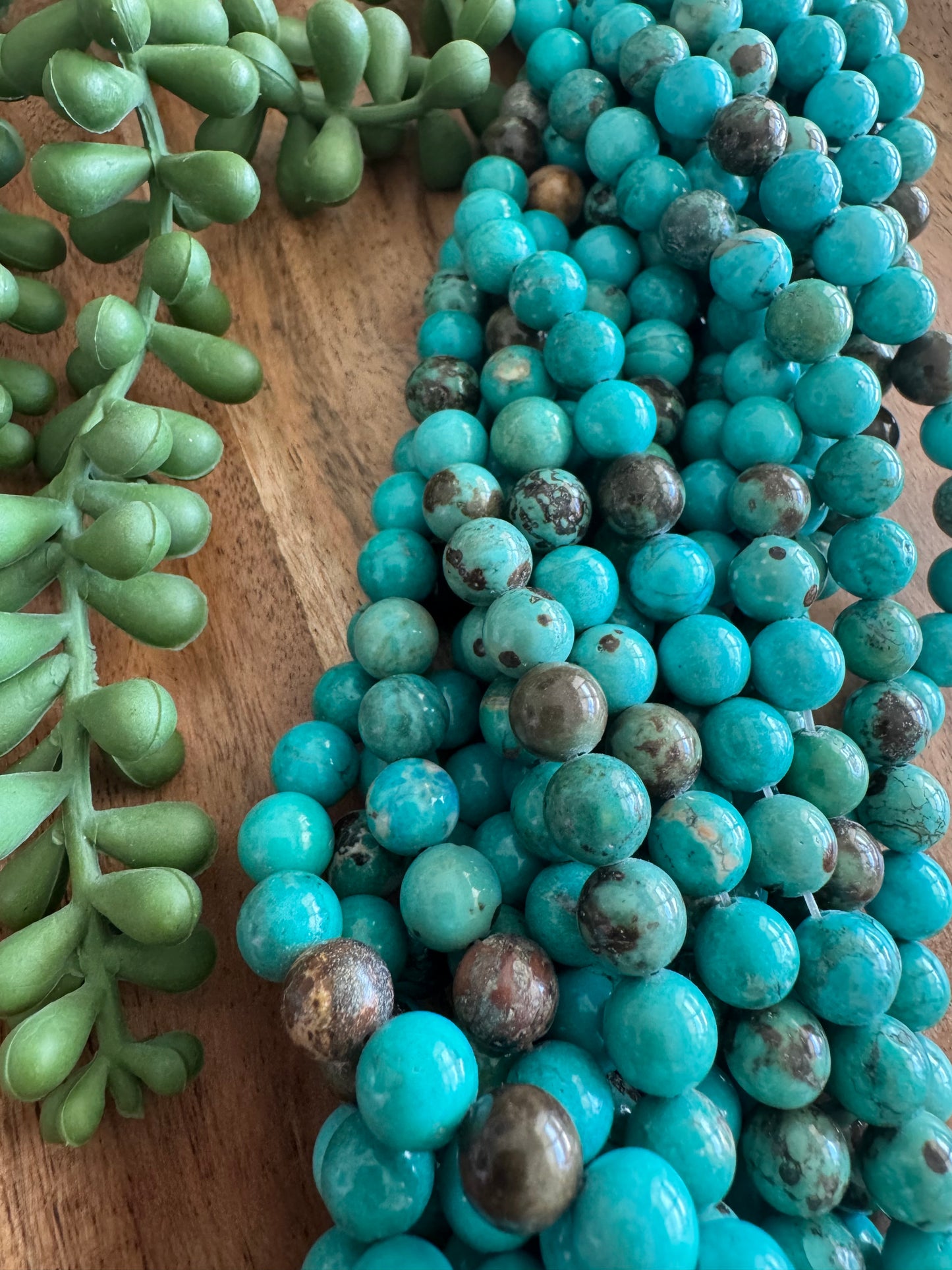 8 mm Dyed Magnesite Round Bead Strand – Turquoise