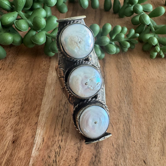 Freshwater Pearl Statement Ring – Adjustable