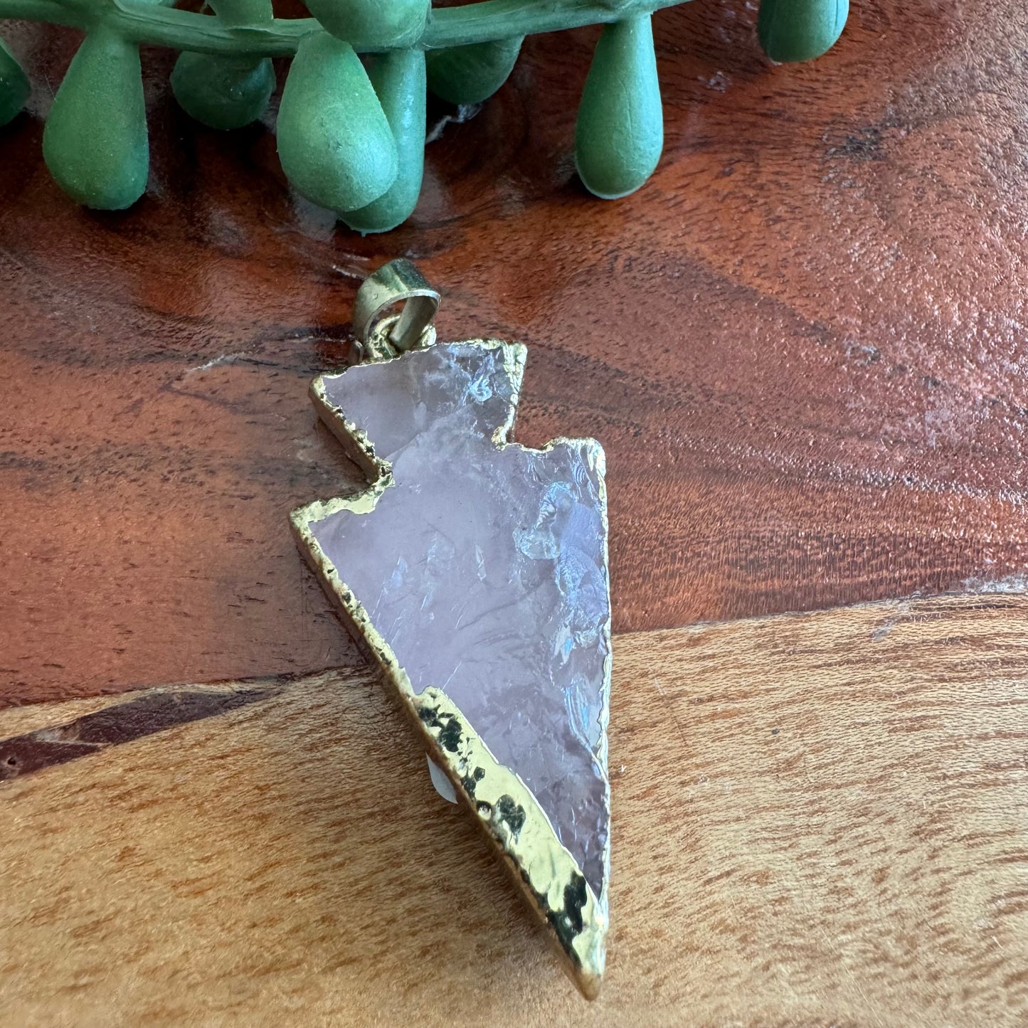 Rose Quartz Arrow Pendant