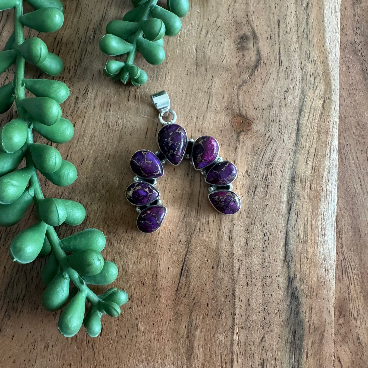 .925 Sterling Silver & Purple Mojave Turquoise Naja Pend