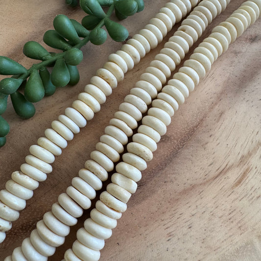 Bone Rondelle Beads – 4x10 – 15–16 Inch Strand BN14