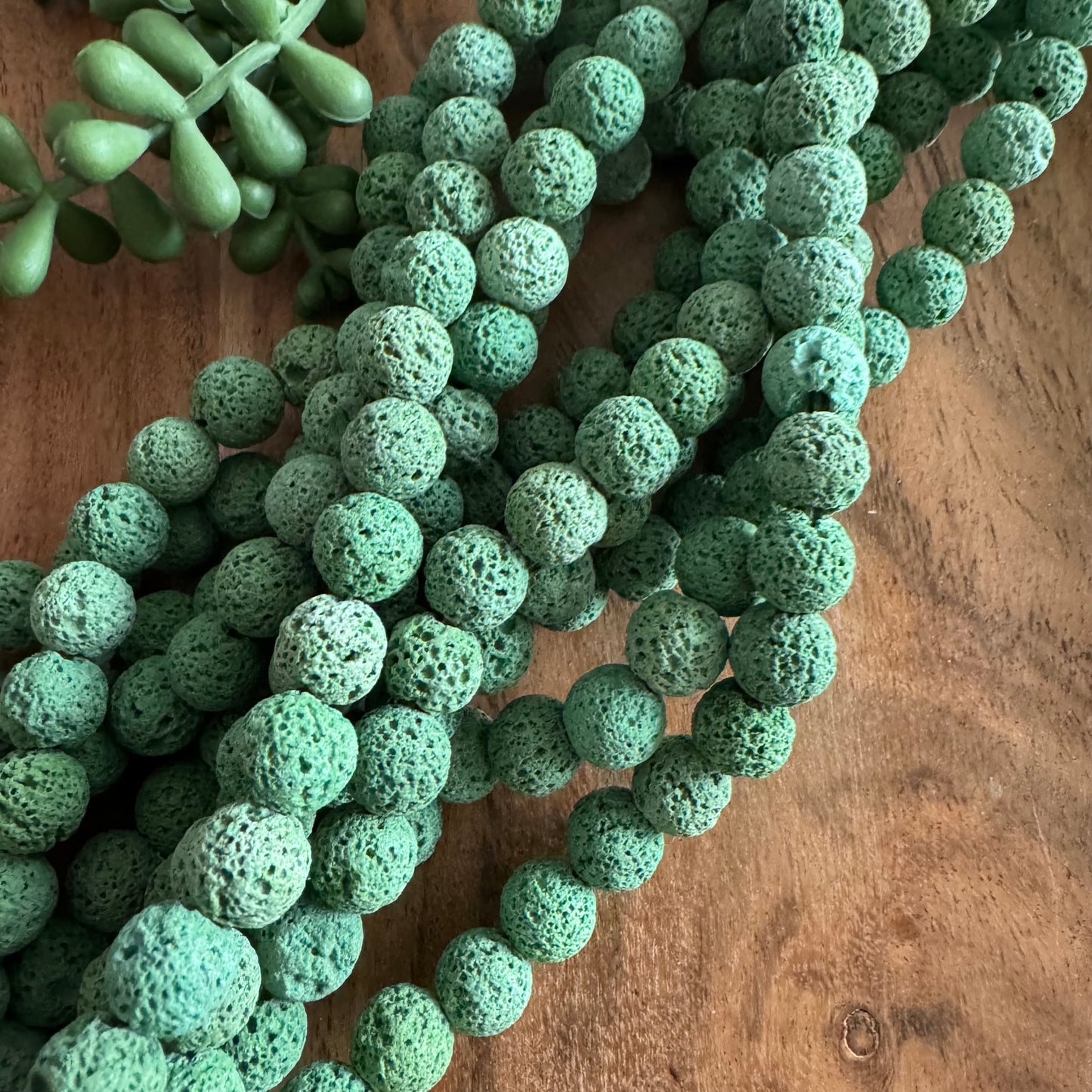 Green Lava Bead Strand