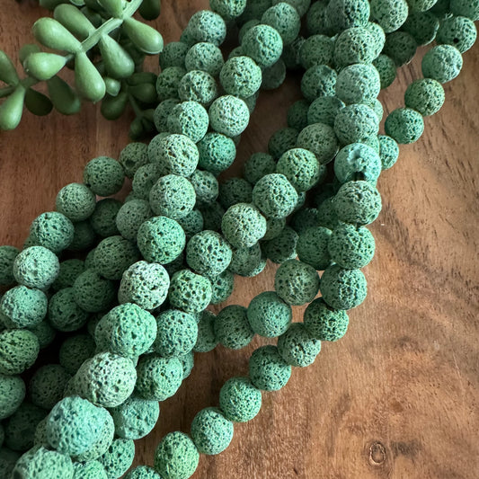Green Lava Bead Strand